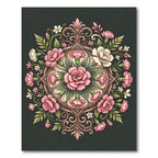 Pink Floral Medallion Symmetry Rug