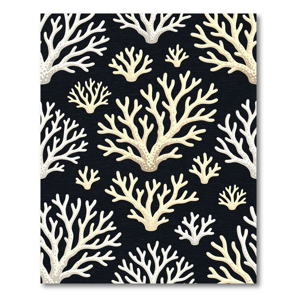 Pale Ivory Branch Coral Arrangement Rug