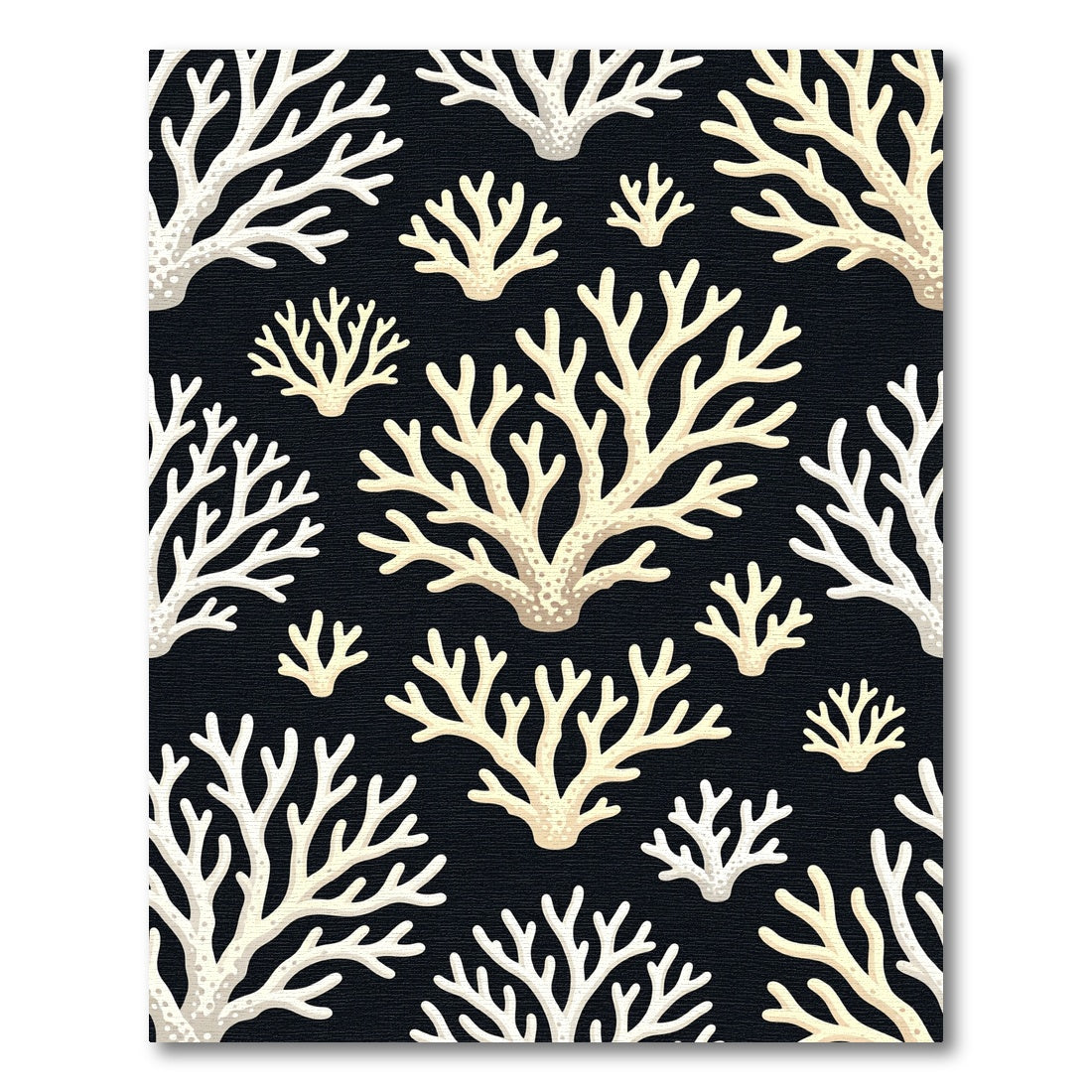 Pale Ivory Branch Coral Arrangement Rug