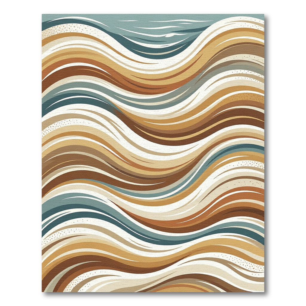 Earthy Tones Wavy Stripes Accent Rug