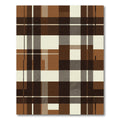 Brown Cream Plaid Checkered Overlay Rug
