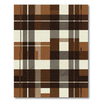 Brown Cream Plaid Checkered Overlay Rug