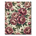 Elegant Dusty Rose Peony Floral Bouquet Rug