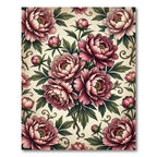 Elegant Dusty Rose Peony Floral Bouquet Rug