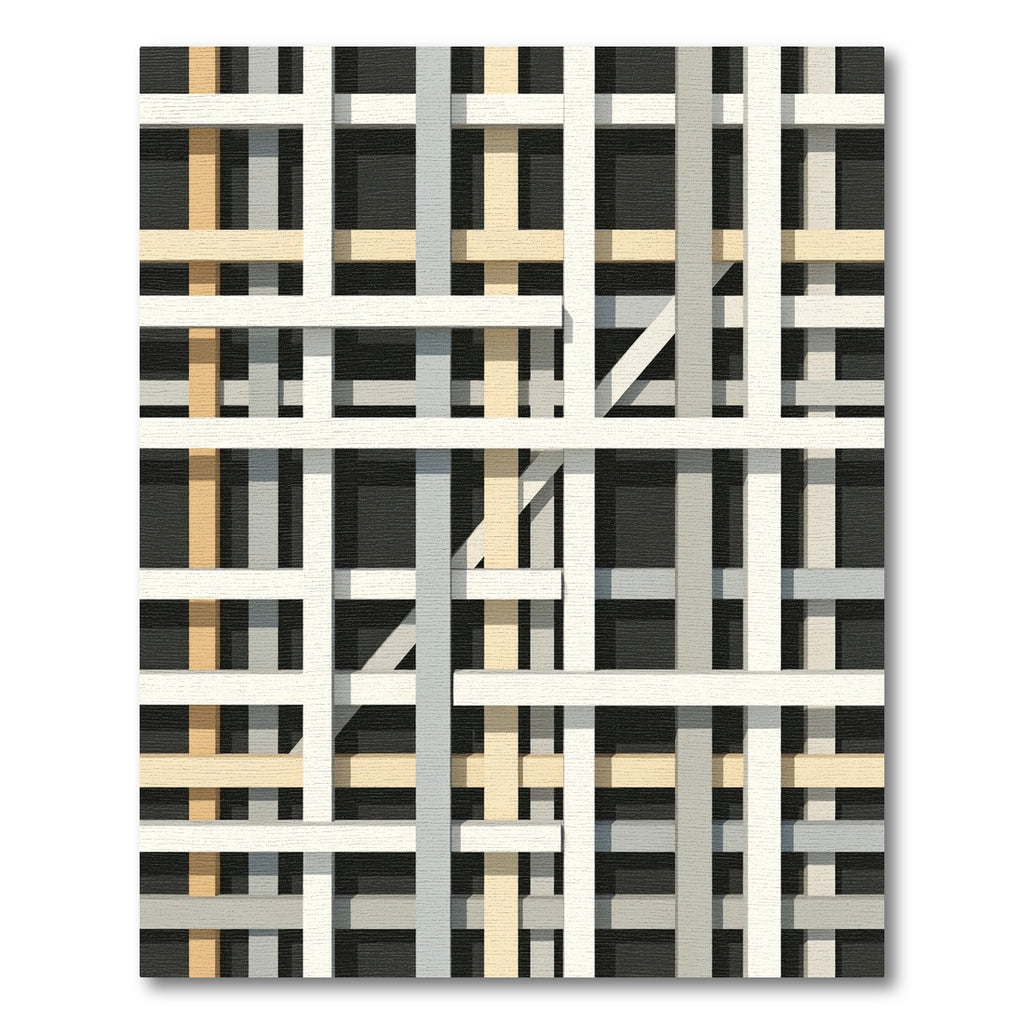 Modern Geometric Grid Interlocking Lines Rug