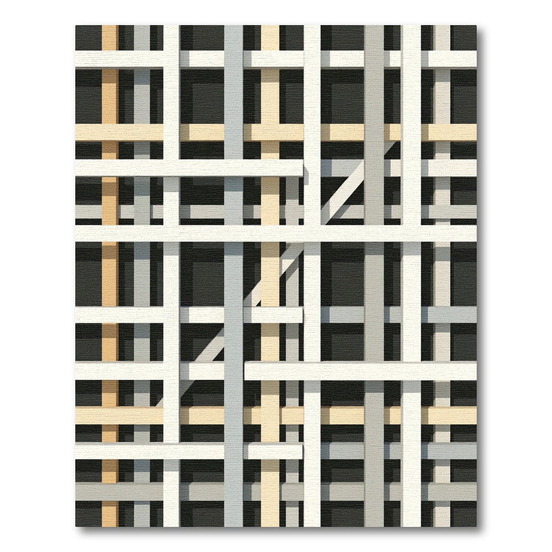 Modern Geometric Grid Interlocking Lines Rug