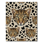Leopard Spots Animal Heads Tonal Rug