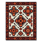 Navajo Cross Arrow Ochre Border Rug