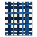 Deep Blue Woven Lines Rug