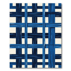 Deep Blue Woven Lines Rug
