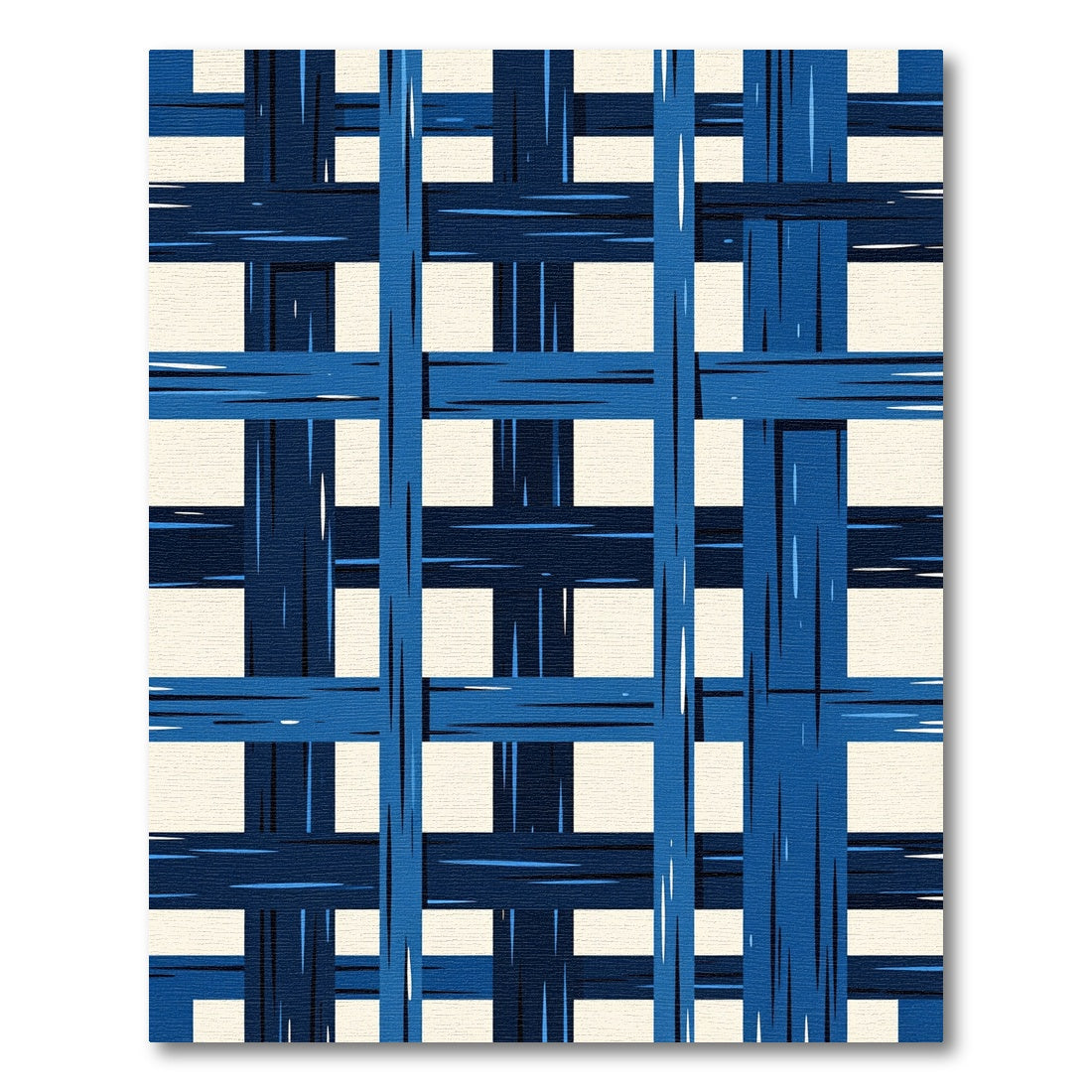 Deep Blue Woven Lines Rug