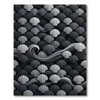 Monochromatic Seashell Wave Pattern Rug