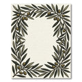 Olive Branch Border Green Olive Rug