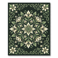 Elegant Cream and Sage Botanical Medallion Rug