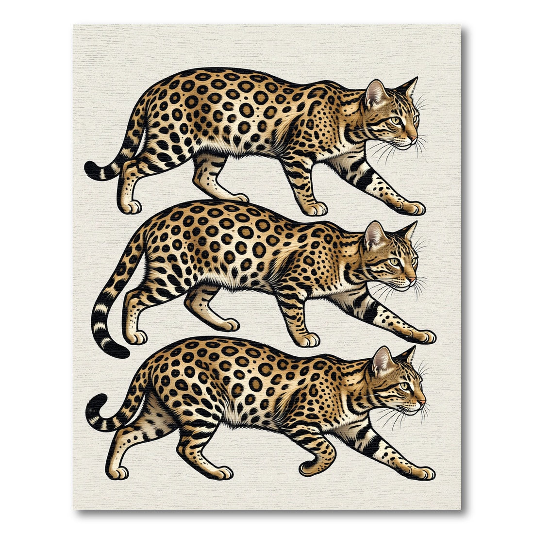 Stacked Leopard Portrait Art Composition Rug