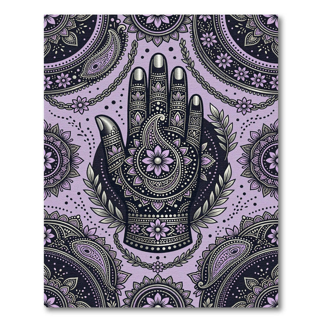 Lavender Paisley Hand Mandala Rug