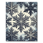 Winter Frost Snowflake Repeating Ice Grid Rug
