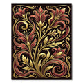 Rich Red And Gold Floral Scroll Rug
