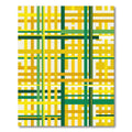 Modern Yellow and Green Geometric Grid Rug