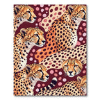 Golden Cheetah Spotted Burgundy Art Rug