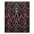 Modern Geometric Red and Charcoal Zizag Rug