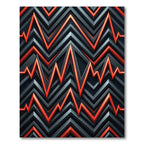 Modern Geometric Red and Charcoal Zizag Rug
