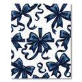 Elegant Navy Ribbon Bow Illustration Rug