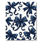 Elegant Navy Ribbon Bow Illustration Rug
