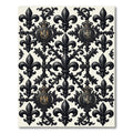 Black Fleur-de-lis Crest Ornament Rug