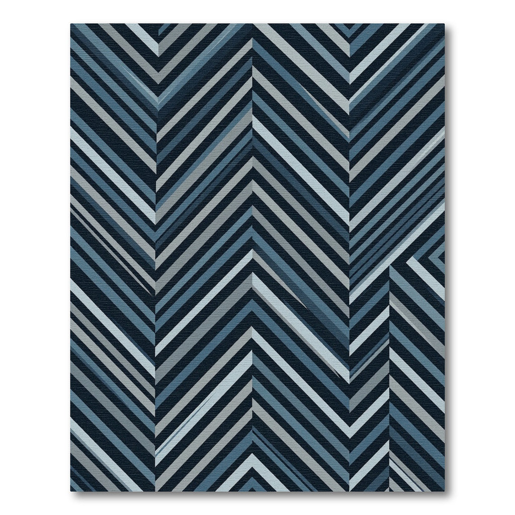 Contemporary Blue Chevron Arrow Rug