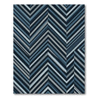 Contemporary Blue Chevron Arrow Rug
