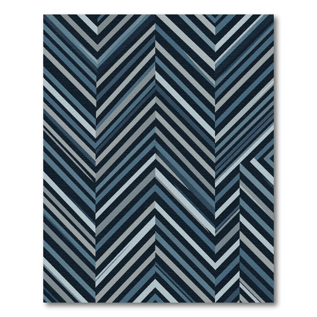 Contemporary Blue Chevron Arrow Rug