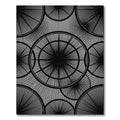 Modern Monochrome Radial Burst Circular Rug