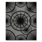 Modern Monochrome Radial Burst Circular Rug