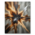 Abstract Burned Metal Starburst Rug