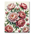 Blushing Pink Peony Floral Arrangement Rug