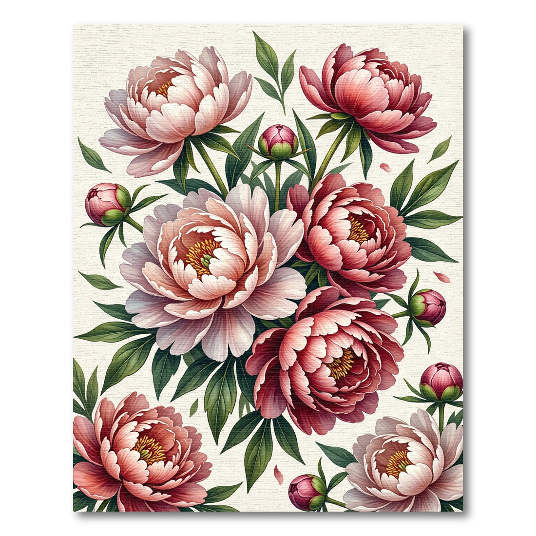 Blushing Pink Peony Floral Arrangement Rug