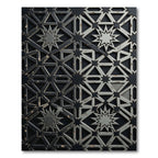 Monochrome Geometric Starburst Mandala Rug
