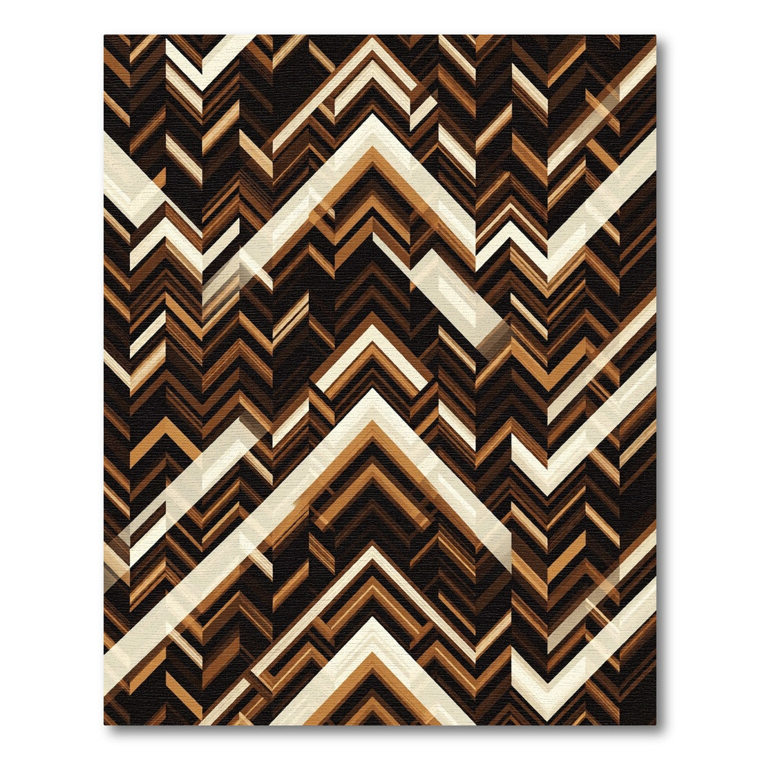 Modern Chevron Earth Tone Geometric Rug