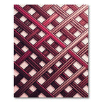 Crimson Lattice Intersecting Stripes Rug