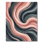 Modern Dusty Rose and Charcoal Swirl Rug