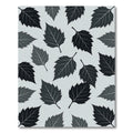 Minimalist Charcoal Monochrome Leaf Arrangement Rug