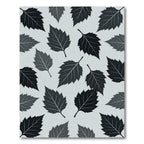 Minimalist Charcoal Monochrome Leaf Arrangement Rug