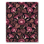 Mauve Morning Glory Botanical Floral Rug