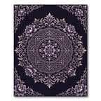 Elegant Purple Floral Mandala Medallion Rug