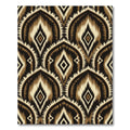 Earthy Brown Geometric Ikat Arch Rug