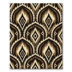 Earthy Brown Geometric Ikat Arch Rug