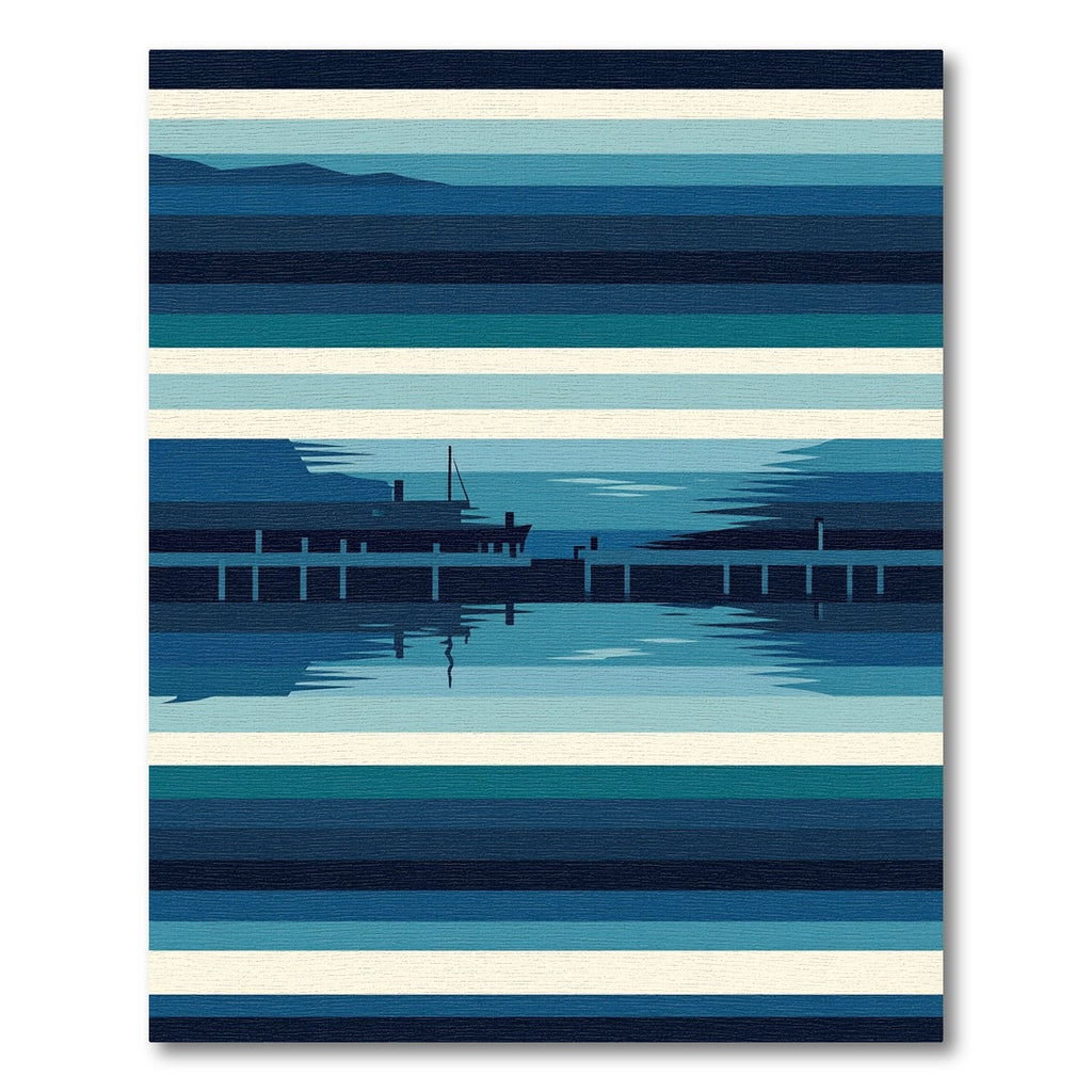 Coastal Pier Horizon Ombre Stripe Rug