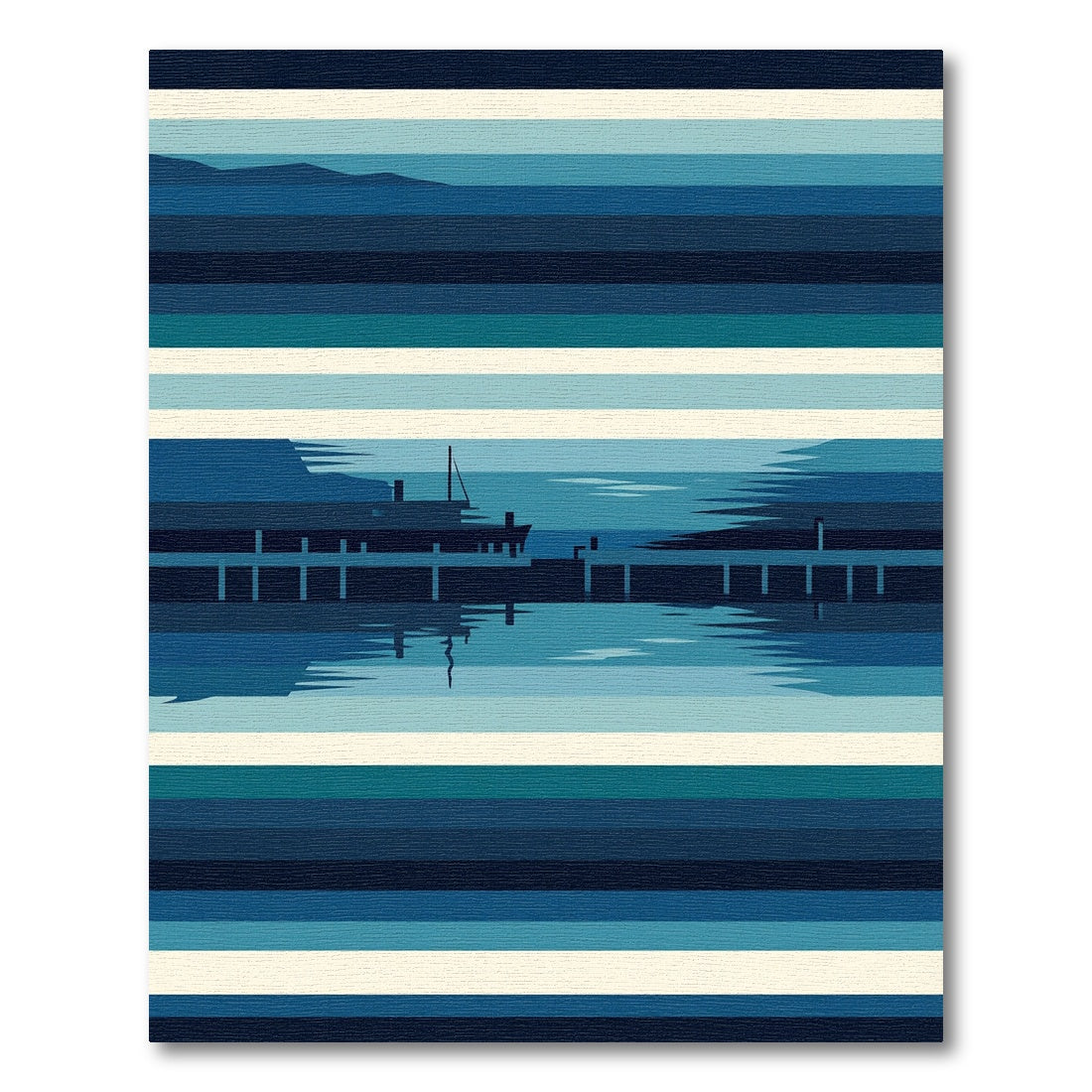 Coastal Pier Horizon Ombre Stripe Rug