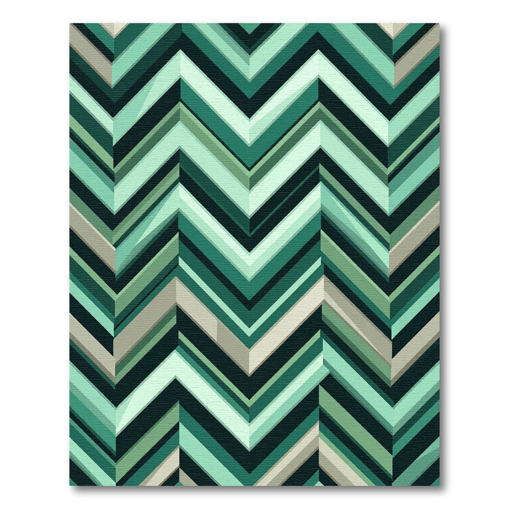 Modern Teal Chevron Stripes Rug